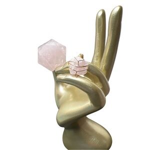 Natural Quartz Crystal Rough Stone Wire Wrapped Adjustable Gold Tone Bundle